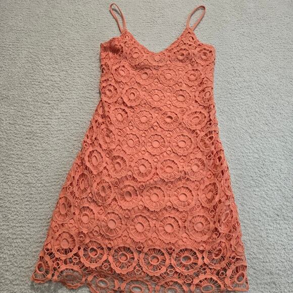 Jack by BB Dakota Dresses & Skirts - Jack by BB Dakota Orange Crochet Sleeveless Dress Slim Fit Size 4 Summer